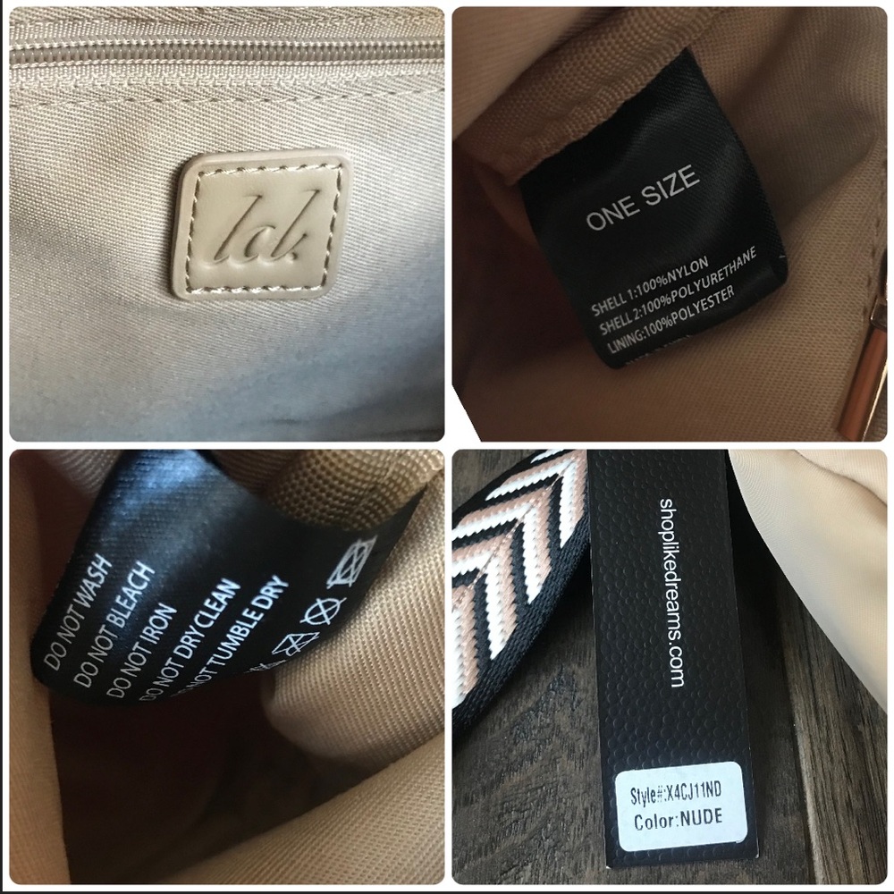 Beige Crossbody Bag with Detachable Patterned Strap - Picture 15 of 16